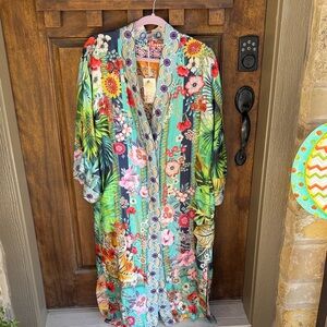 Johnny Was Tiger Colorful Embroidered Kimono